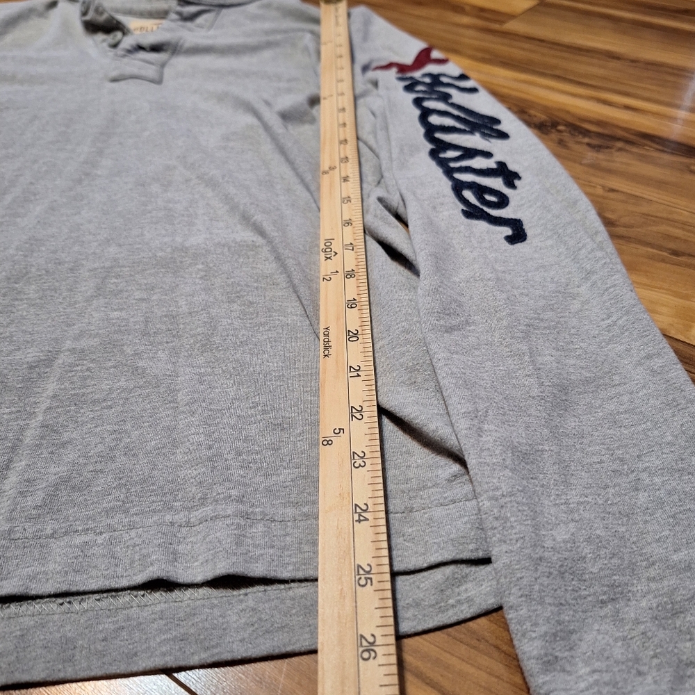 Hollister Mens XL Henley Top Y2K 00s Grunge Preppy Skater Logo 90s - Picture 7 of 8